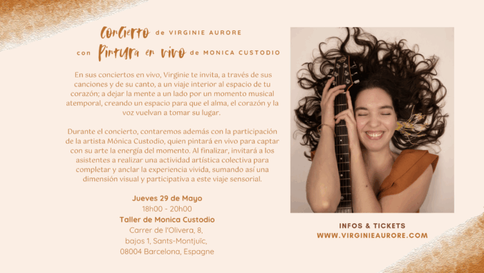 Concierto (Virginie Aurore) y pintura en vivo (Monica Custodio), Barcelona (Spain)